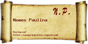 Nemes Paulina névjegykártya